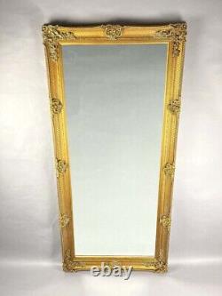 Large Rococo Standing Full Length Vintage Gilt Gold framed mirror