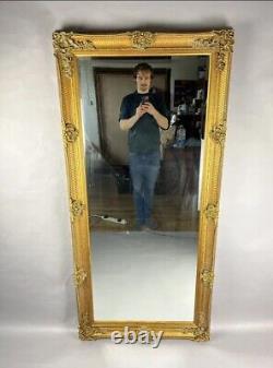 Large Rococo Standing Full Length Vintage Gilt Gold framed mirror