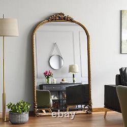 Large Rustic Carved Full Length Mirror Living Room Floor Standing Wooden Frame