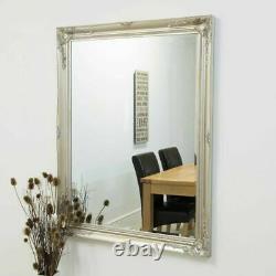 Large Silver Antique Full Length Wall/Leaner Bevelled Mirror 140cmX109cm RRP£150