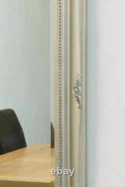 Large Silver Antique Full Length Wall/Leaner Bevelled Mirror 140cmX109cm RRP£150