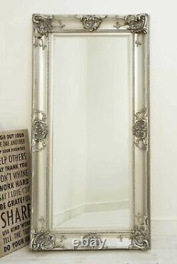 Large Silver Antique Full Length Wall / Leaner Bevelled Mirror 183x91cm RRP £280