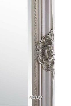 Large Silver Full Length Antique Shabby Wall Mirror 5Ft6 X 2Ft6 165cm X 76cm