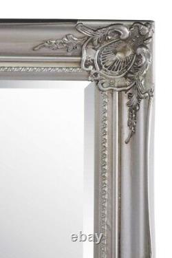 Large Silver Full Length Antique Shabby Wall Mirror 5Ft6 X 2Ft6 165cm X 76cm