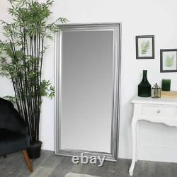 Large Silver Full Length Mirror vintage bedroom metallic home decor tall glamour