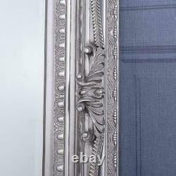 Large Silver Heavily Mirror Ornate Wall Full Length Vintage Chic 173cm x 87cm