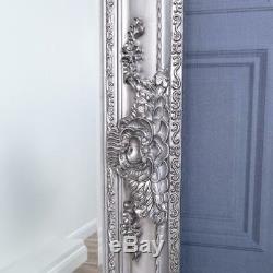 Large Silver Mirror Full Length Wall Heavily Ornate Bedroom Living Hallway
