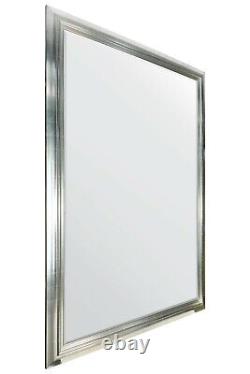 Large Silver Mirror Modern Wall Leaner Full Length Bevelled Mirror 203cm x 142cm