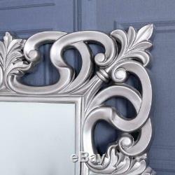 Large Silver Mirror Wall Full Length Ornate Bedroom Hallway Home 167 x 91cm