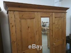 Large Solid Pine Full Hanging Length 2 Door Wardrobe FREE DELIVERY