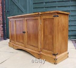 Large Solid Sideboard, Cupboard & Full-Length Shelf, Internal Drawer Ornate Trim