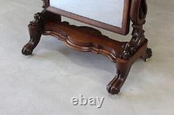 Large Victorian Mahogany Cheval Mirror Full Length Antique Dressing Mirror