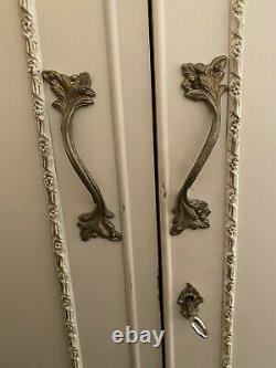 Large Vintage White French Louis Style Olympus Double Wardrobe Bedroom Part Set