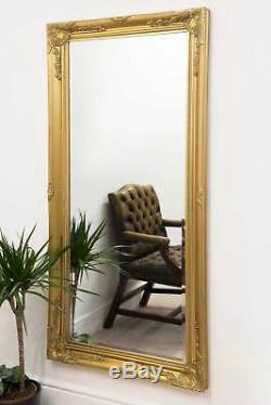 Large Wall Mirror Full Length Antique Styled Gold 5Ft7 X 2Ft7 170cm X 79cm