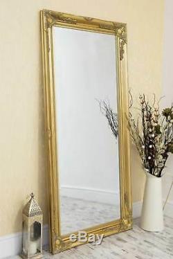 Large Wall Mirror Full Length Antique Styled Gold 5Ft7 X 2Ft7 170cm X 79cm