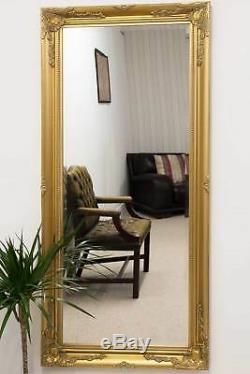 Large Wall Mirror Full Length Antique Styled Gold 5Ft7 X 2Ft7 170cm X 79cm