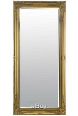 Large Wall Mirror Full Length Antique Styled Gold 5Ft7 X 2Ft7 170cm X 79cm