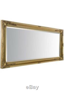 Large Wall Mirror Full Length Antique Styled Gold 5Ft7 X 2Ft7 170cm X 79cm