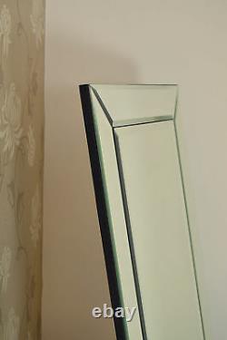 Large Wall Mirror Silver Art Deco Full Length Free standing 5Ft7x1Ft11 170x58cm