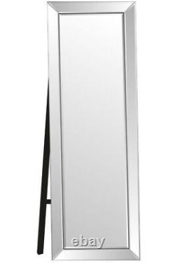 Large Wall Mirror Silver Art Deco Full Length Free standing 5Ft7x1Ft11 170x58cm