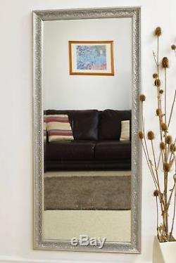 Large Wall Mirror Vintage Design Full Length Silver 5ft3 x 2ft5 160cm x 73cm