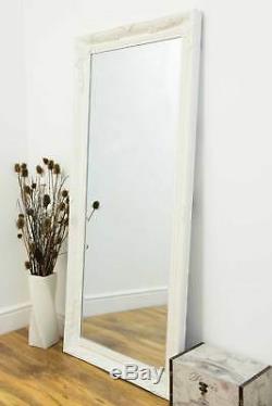 Large Wall Mirror Vintage Full Length Ornate Styled White 5Ft7 X 2Ft7 170 X 79cm