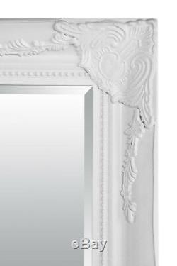 Large Wall Mirror Vintage Full Length Ornate Styled White 5Ft7 X 2Ft7 170 X 79cm