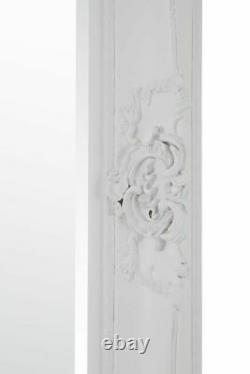 Large White Antique Full Length Wall / Leaner Bevelled Mirror 213x152cm RRP £400
