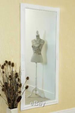 Large White Full Length Wall Mounted Mirror 5ft3 x 2ft5 160cm x 73cm
