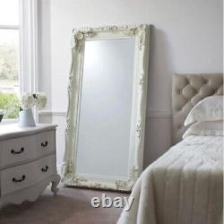 Large White Mirror Heavily Ornate Full Length Wall Windsor 173cm x 87cm