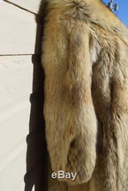 Large XL 42 Bust Fantastic Coyote Fur Women Full Length Coat