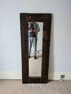 Large full length rustic farmhouse hardwood teak mirror. 58in by 23in. Barnet