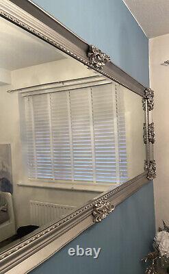 Large silver/grey antique full length floor/wall mirror. Size is 85cm X 210cm