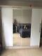 Large Two Door Sliding Wardrobe White/wood With Mirror 220(h) X 201(w) X 60(d)
