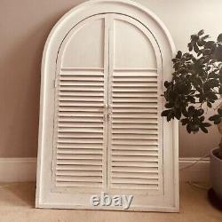 Large white arched wooden shutter full length mirror used pre owned