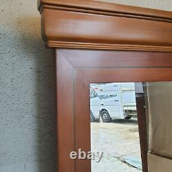 Large, wood framed, cherrywood, full length, floor, mirror, freestanding, wall, beveled