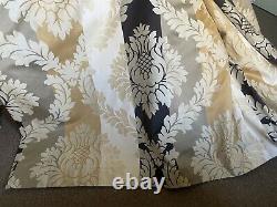 Laura Ashley Large Curtains Full Length Gold Grey Black Vittorio Thermal Lined