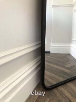 Logan Large Black Curved Aged Metal Frame Leaner Wall Mirror 2 Sizes