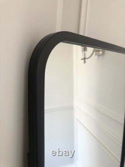 Logan Large Black Curved Aged Metal Frame Leaner Wall Mirror 2 Sizes