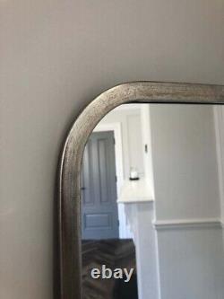 Logan Large Champagne Curved Aged Metal Frame Leaner Wall Mirror 2 Sizes