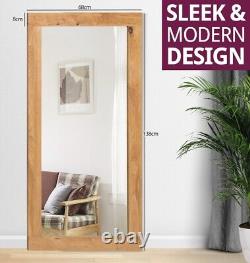 Long Oak Wall/Bathroom/Hallway Mirror Wooden Framed Full Length Large Mirror