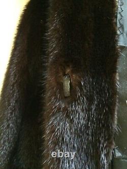 Louis Feraud Full Length Female Mink Coat, Mahogany, Sz L, Excellent Condition