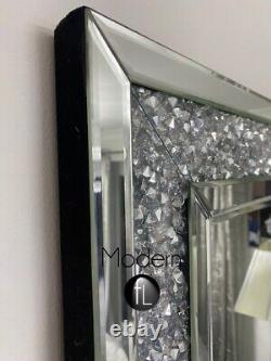 Luxury 120x80 crushed diamond wall mirror, Large Glitz sparkle wall mirror