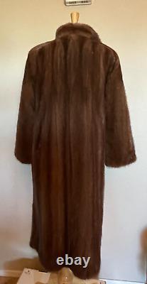 Luxury Custom Natural Brown Mink Coat Full Length Size Large