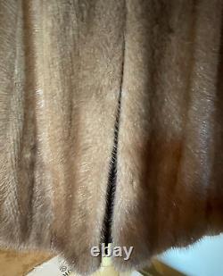 Luxury Custom Natural Brown Mink Coat Full Length Size Large