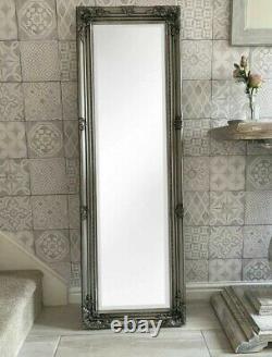 Luxury Tall Antique Mirror Ornate Silver Full Length Dressing Wall Vintage Large