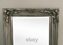 Luxury Tall Antique Mirror Ornate Silver Full Length Dressing Wall Vintage Large