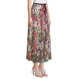 M Missoni Glitter Floral Pleated Maxi Skirt SizeL $1080 NWT