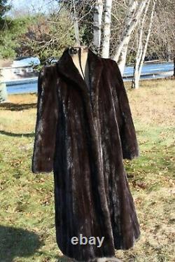 MINK Full Length Mahogany Mink Fur Coat