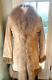 Mint! Large Mongolian Lamb Suede Tan Brown 42 Chest Long Fur Coat Full-length